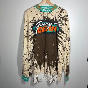 Vintage gooey gear dirtbike motor cross long sleeve shirt mens XL